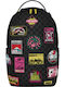 Sprayground Global Mogul Cyber Punk Japan Cities Ученическа Раница с Джоб за Бутилка Черна 29 x 15 x 45см