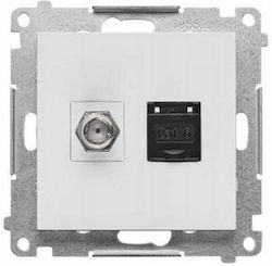 Simon 55 Type F+rj45 Cat.6 Antenna Jack Module Light Grey Matt Tasfrj45.01/114 Simon 55 Type F+rj45 Cat.6 Antenna Jack Module Light Grey Matt Tasfrj45.01/114