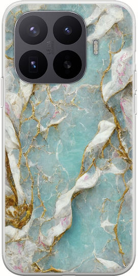 Husă Cracked Marble Albastru Deschis Auriu Xiaomi 17t Pro 5g Flexibil TPU Silicon Transparent