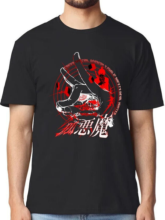 T-shirt Дизайнерски Характер Японски Елементи Ефект Splatter Pop Culture Черен