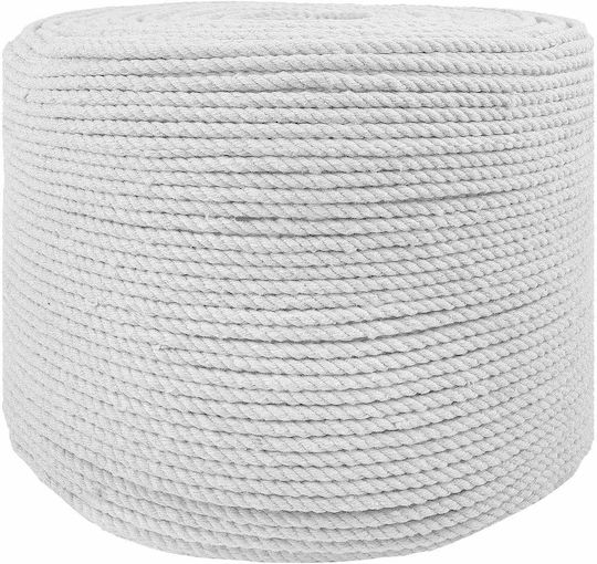 vidaXL Rope White 0.6 x 0.6 x 25000 cm Cotton