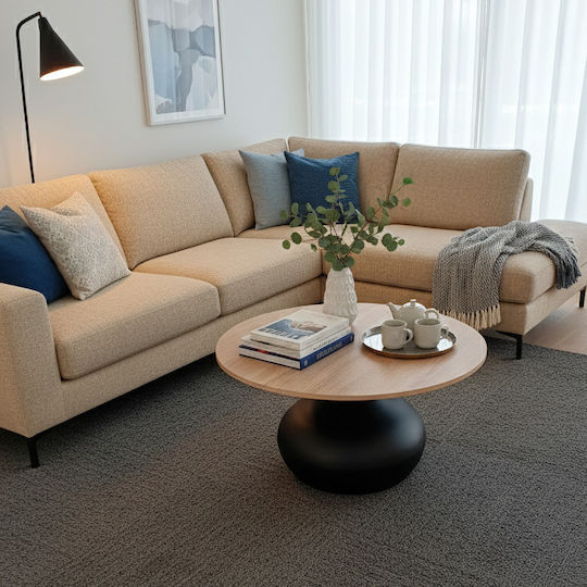 Кръгла Централна Кафе Маса Дървена Sonoma Oak Ш70xД70xВ40см