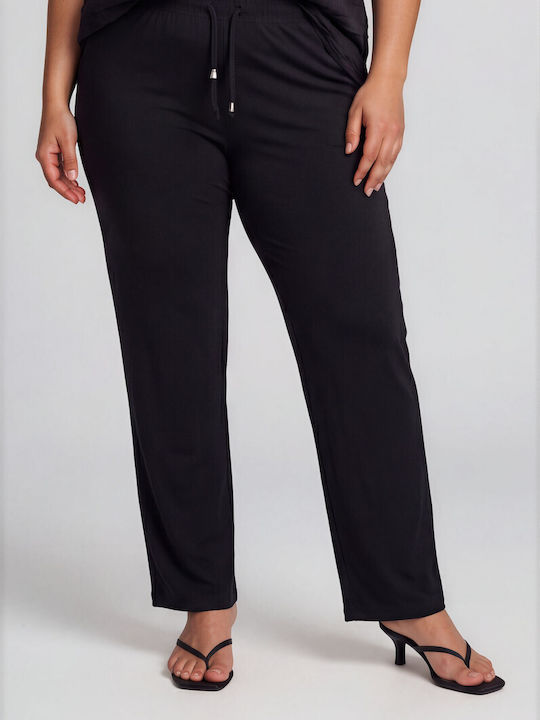 Jucita Women's Fabric Trousers Black