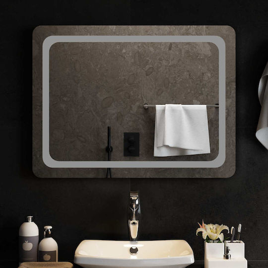 vidaXL Badezimmerspiegel Led 80x60cm Transparent