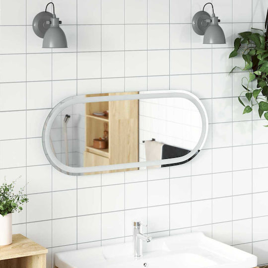 vidaXL Огледало за баня LED 80x35cm Прозрачен