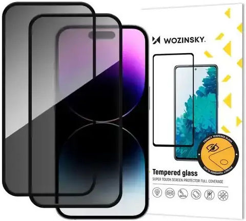 Wozinsky Wozinsky Datenschutz Gehärtetes Glas 2 Stück (iPhone 17 / 17 Pro / 16 Pro)