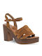 Leather Sandals Tabac Brown