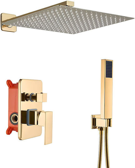 Built-in Mixer Phone & Shower Head Set for Shower Gold Built-in Mixer Phone & Shower Head Set for Shower Gold
