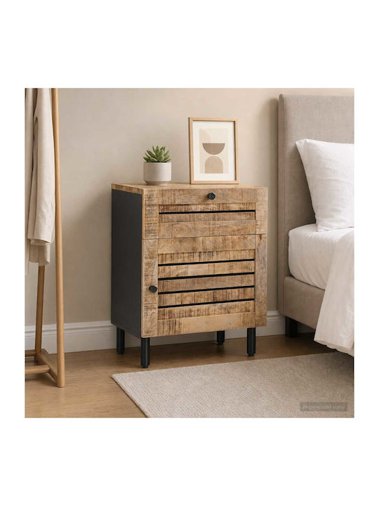 Wooden Beige Bedside Table 50x33x60cm