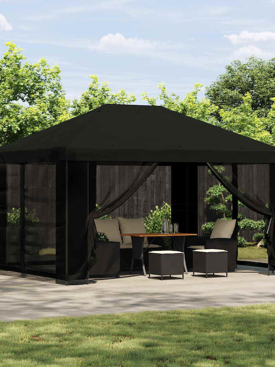 vidaXL Garten Gazebo Schwarz 4x3m