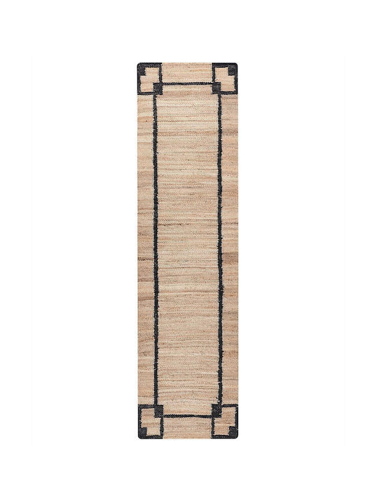 Beliani Covor Coridor Din Iută Negru/Bej 80x300cm