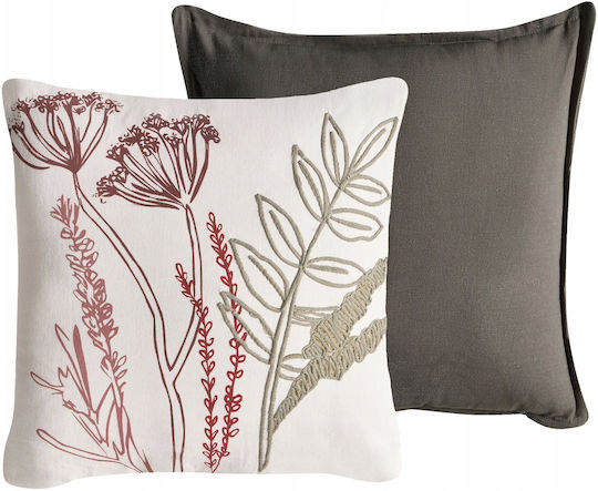 Beliani Throw Pillow White Floral Pattern 2 Pieces 45x45 cm