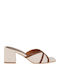 Damen Sandalen Leder Beige