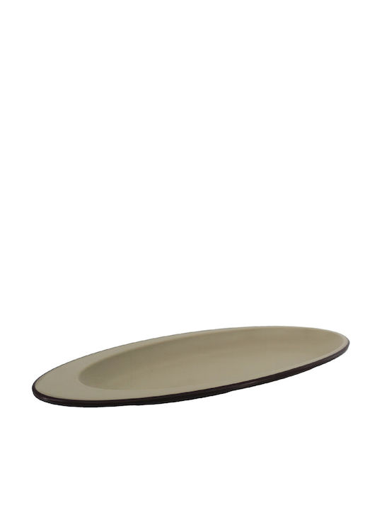 Novatex Oval Melamine Brown Serving Platter 34.29x12.6cm