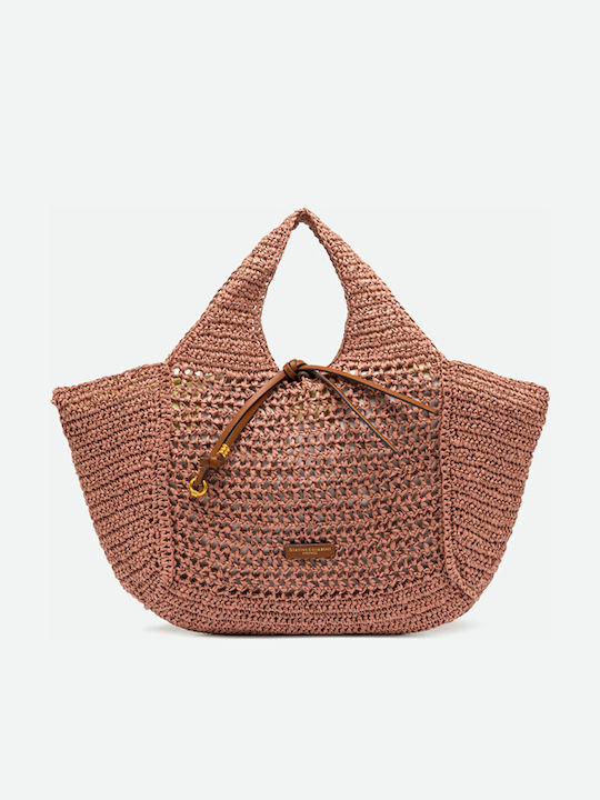 Straw Women's Tote Handbag Pink