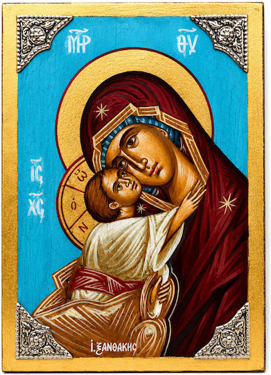 Hand-Painted Icon of the Virgin Mary Silver 925° P-87639