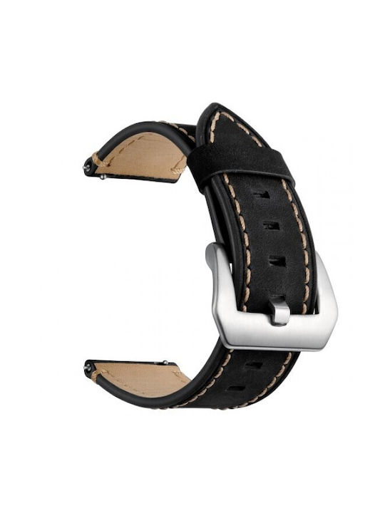 Λουράκι Γνήσιο Δέρμα Καφέ Ραφές Xiaomi Watch 5 47mm Black