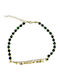 Poco Loco Gold Plated Silver Anklet Green 23cm