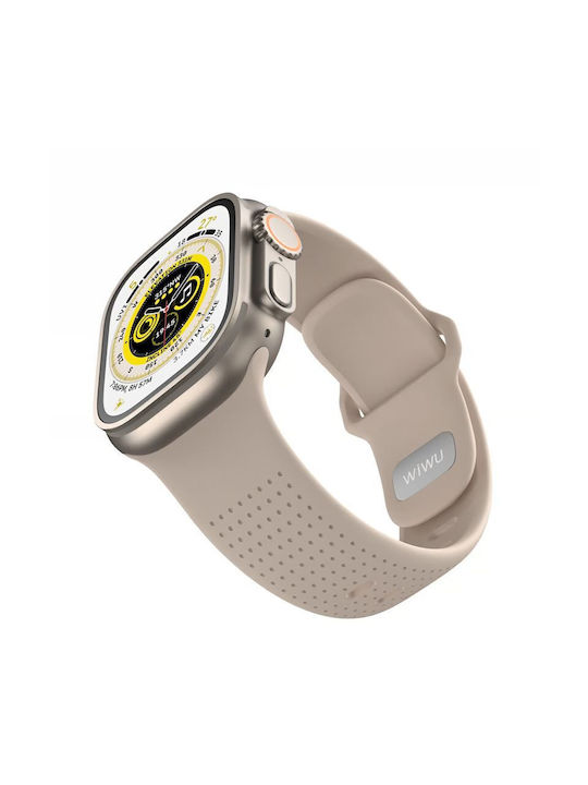 Wiwu Comf Secur Silicone Beige Apple Watch 44 45 46 49mm
