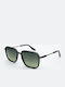 Trussardi Unisex Sunglasses with Grey Horn-Rimmed Frame and Grey Gradient Lens