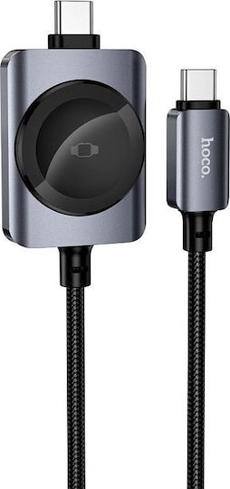Hoco Usb C Zu Usb C Kabel Pd100w Drahtloses Laden Apple Watch 1 2 M Cw66 Schwarz