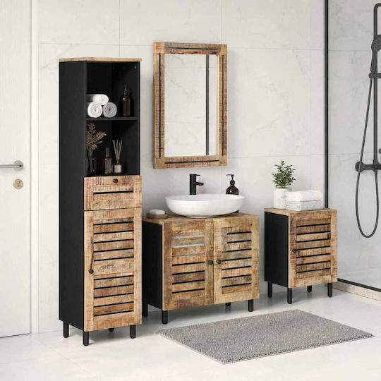 vidaXL Dulap de baie fără lavoar cu oglindă 38x33x160cm Natural