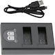 Încărcător de Baterii Ws Xtreme Power GoPro Spbl1b Ahdbt-901 Cu 2 Sloturi Usb-c 5v 0.7a