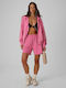 Lange Sweatshirts & Hoodies für Damen mit Kapuze Rosa