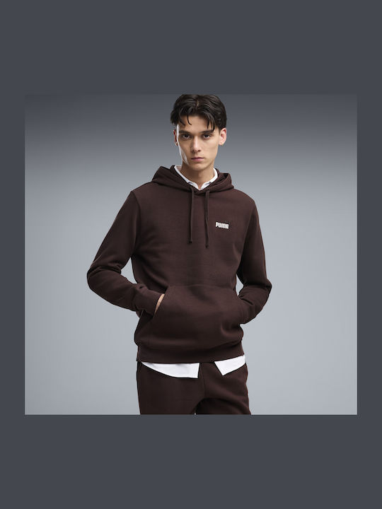 PUMA Small Φούτερ με Κουκούλα Καφέ