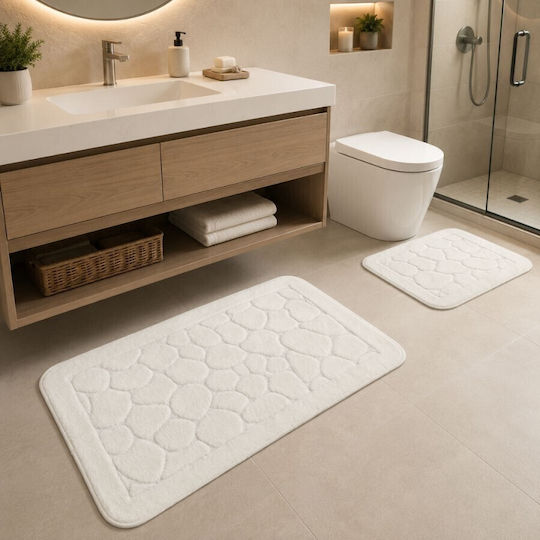 Tropik Home Set Covoare De Baie Din Bumbac LJD27745 Ecru 2 Bucăți