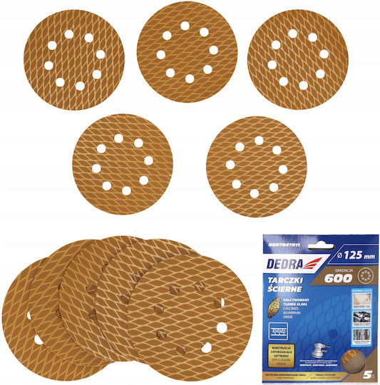 Dedra Orbital Sander Sheet 125x125mm Set 5 Pieces