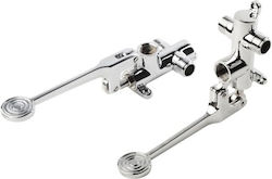 Single Chrome Floor-Wall Foot Pedal Valve Mcm