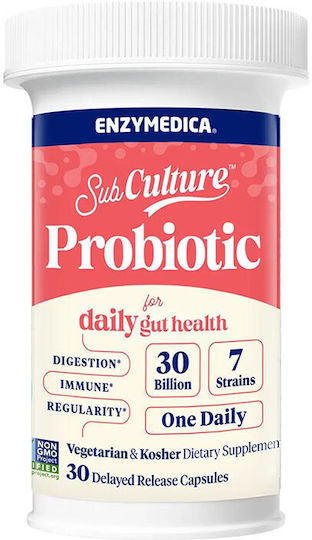 Enzymedica Subculture Probiotic Daily Gut Health Enzymedica 30 Capsules
