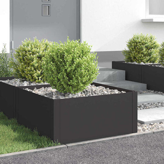 vidaXL Gardă Vie De Grădină Metalică Neagră 60x60cm 4 Bucăți
