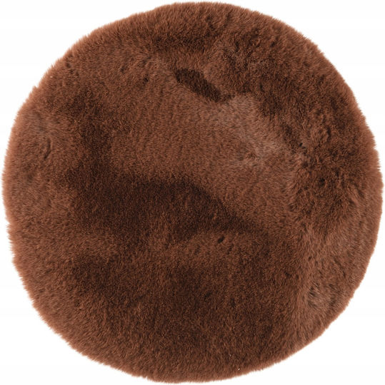 Kaemingk Pelziges Wohnzimmer Teppich Φ38cm Braun