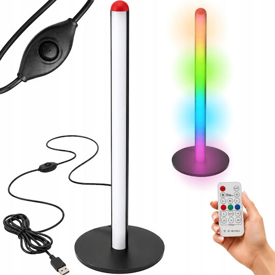 Verk Group LED Φωτιστικό Δαπέδου Υ50xΜ1.5εκ. με RGB Φως Μαύρο