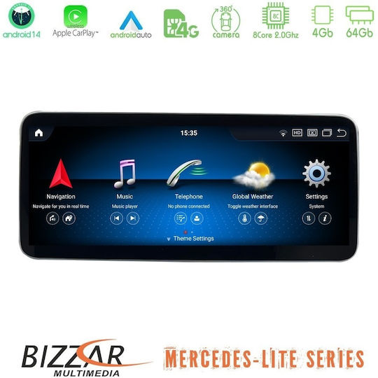 Bizzar Auto-Audiosystem Für Mercedes-Benz E Klasse 2009-2015 Bluetooth USB AUX Eingebautes Wi-Fi GPS Apple CarPlay Android Auto Notenblätter Mit Touchscreen 10.25 Zoll