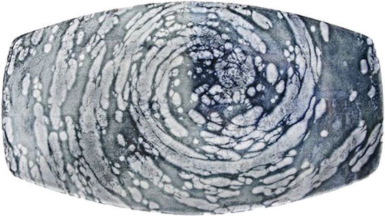 Porland Shallow Oval Serving Plate Made of Porcelain Light Blue 19x11cm
