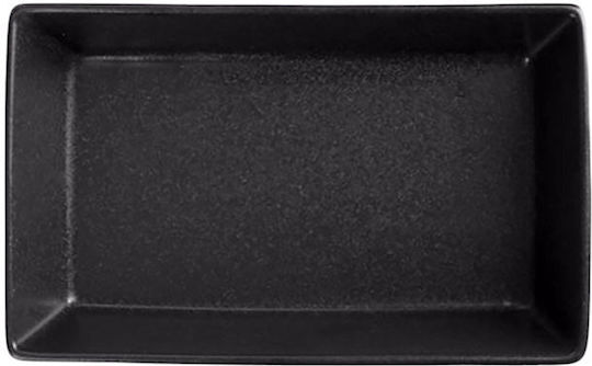 Porland Shallow Rectangular Serving Plate Porcelain Black 13x8.5cm