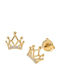 Senza Senza Dangle Earrings Made of Silver Gold Plated with Stones