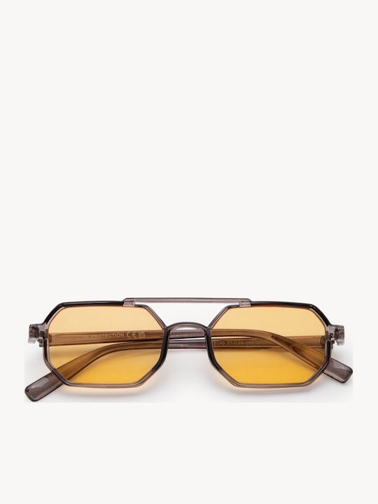 Luigi Unisex Sunglasses With Yellow Metallic Frame And Yellow Lens 4857823