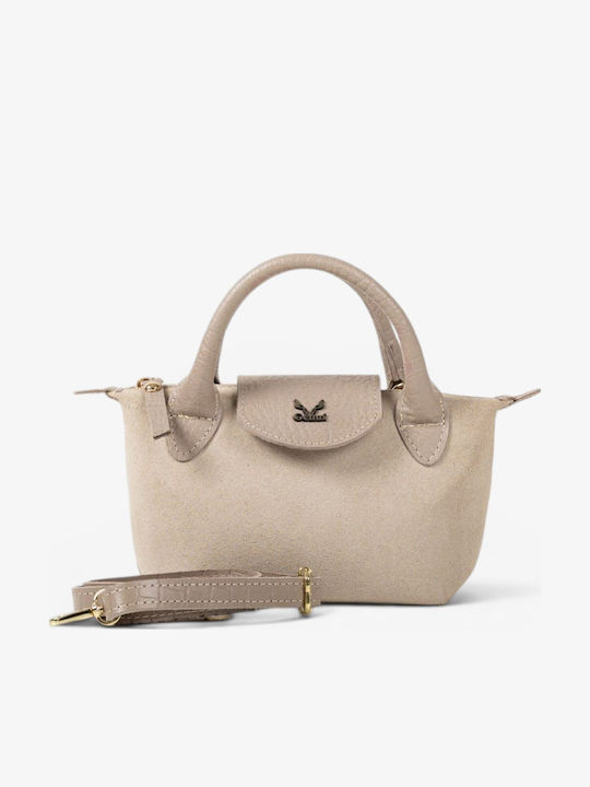 Leather Women's Handbag Beige