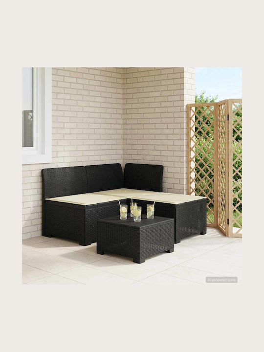 Canapea Trei Locuri De Exterior Din Rattan Cu P...