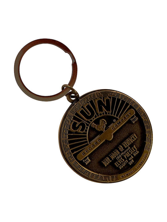 Metallic Keychain Sun Records Elvis Blue Moon Keychain Sunkey03