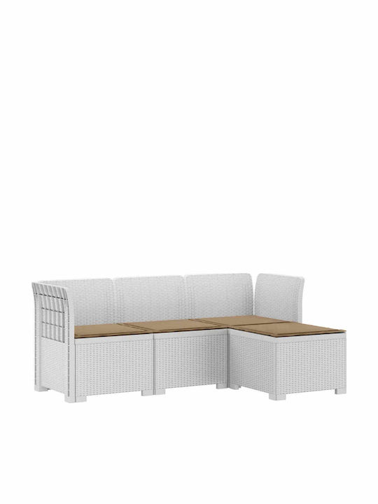 Ecksofa für den Außenbereich Rattan mit Kissen