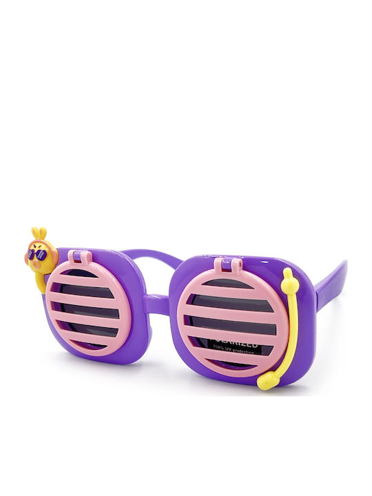 Kiddos Square Kids Sunglasses with Polarized Purple Lens