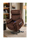 Armchair with Footstool Brown 80x100x110cm