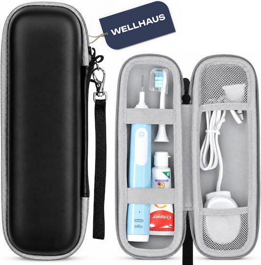 Wellhaus Калъф за пътуване с четка за зъби Пластмасов Черен 5905701129706 Wellhaus Калъф за пътуване с четка за зъби Пластмасов Черен 5905701129706