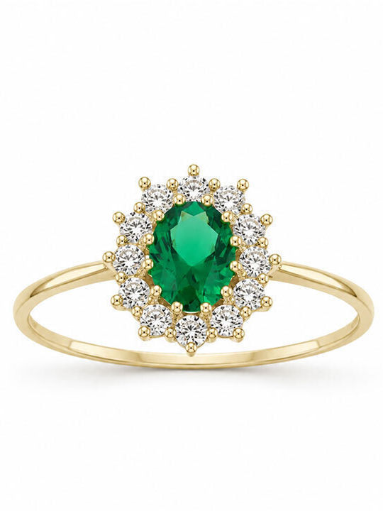 Ios Women's Ring with Zircon from 9K Gold