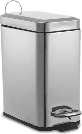Happy House Inox Bathroom Bin 5lt Silver